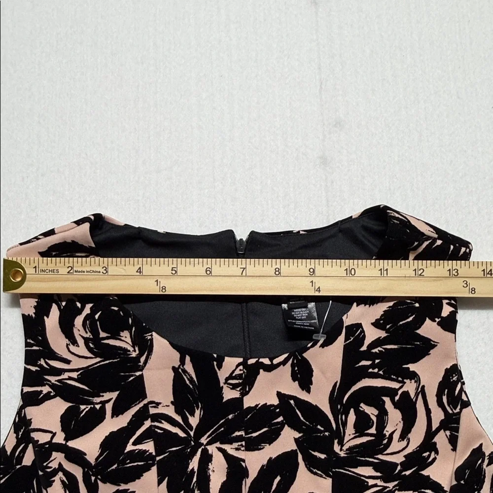 Enfocus Studio Black Floral Appliqué Fit & Flare Dress on Blush 10 NWT - Picture 7 of 12